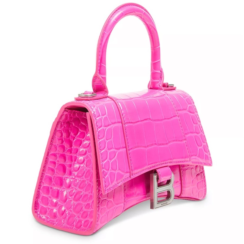 BALENCIAGA CROCODILE 🐊 Hourglass XS Leather Top Handle Bag - Picture 4 of 5